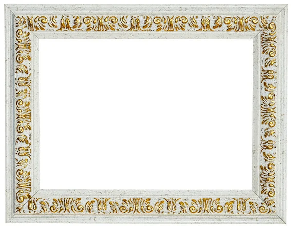 Moldura Fotográfica Leve Com Ornamento Dourado Fundo Isolado — Fotografia de Stock