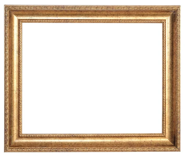 Goldener Bilderrahmen Isoliertes Objekt Auf Weißem Hintergrund — Stockfoto