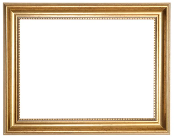 Золотая Рамка Изолированный Объект Белом Фоне — стоковое фото