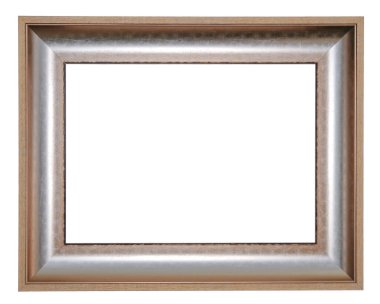 Gümüş çerçeve. Beyaz arkaplanda seçili nesne.