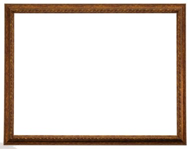 Bronz çerçeve beyaz arkaplanda izole edildi