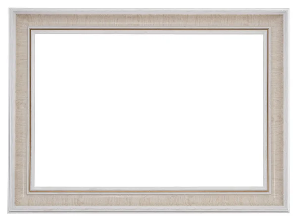 Beige Frame Geïsoleerd Witte Achtergrond — Stockfoto