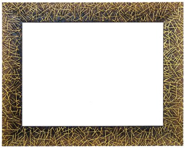 Golden frame isolated on white background clipart