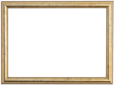 altın çerçeve beyaz arkaplanda izole edildi
