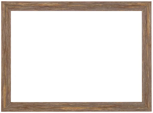 Beige Houten Frame Geïsoleerd Witte Achtergrond — Stockfoto