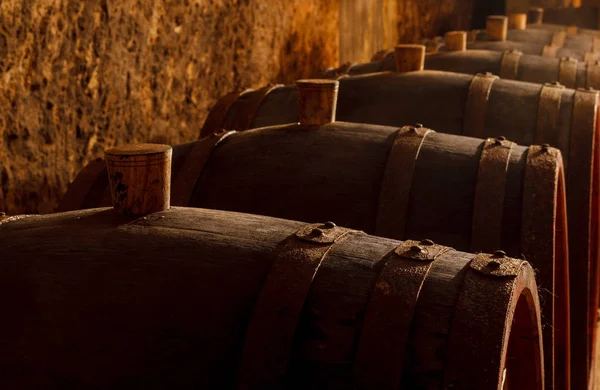 Barrels Wine Old Basemen — Stock Photo, Image