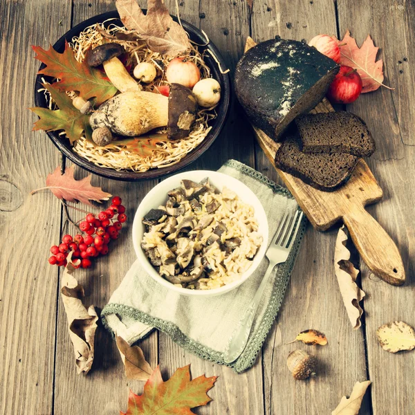 Risotto com cogumelos selvagens — Fotografia de Stock