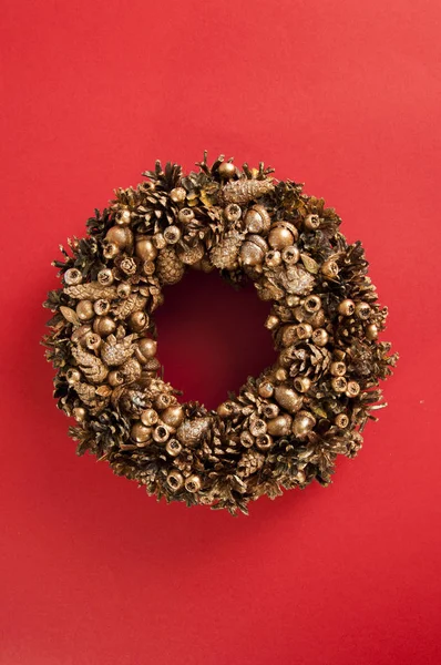 Couronne de Noël dorée — Photo