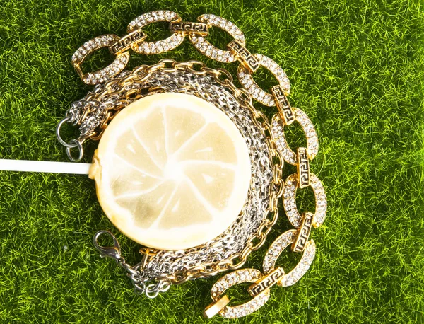Lemon candy with bracelets