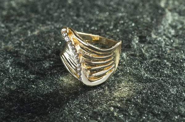 Beautiful fashion ring with stones — Stock Photo, Image