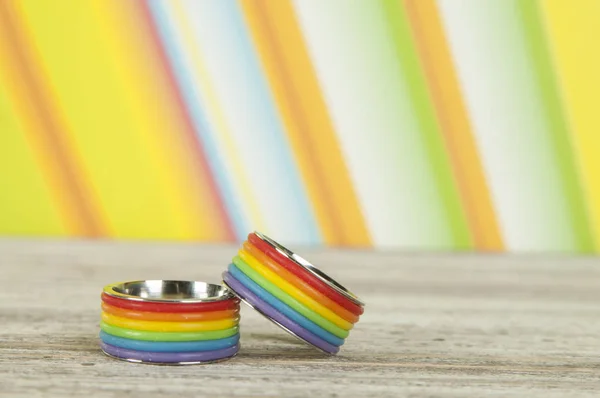 Conceito de LGBT. Anéis de casamento — Fotografia de Stock