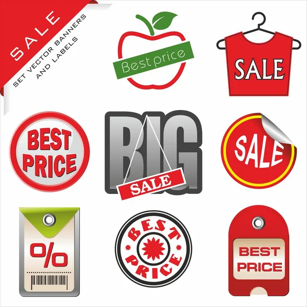 Set Image Banners Labels Sale — Stock Vector