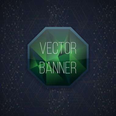 Vektör camsı altıgen düğmesini, banner. Grafik tasarım, Web sitesi ve promosyon için kullanılabilir. Vektör