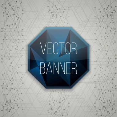 Vektör camsı altıgen düğmesini, banner. Grafik tasarım, Web sitesi ve promosyon için kullanılabilir. Vektör