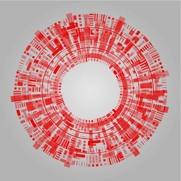 Abstração digital vermelho círculos vetor fundo, vetor . — Vetor de Stock