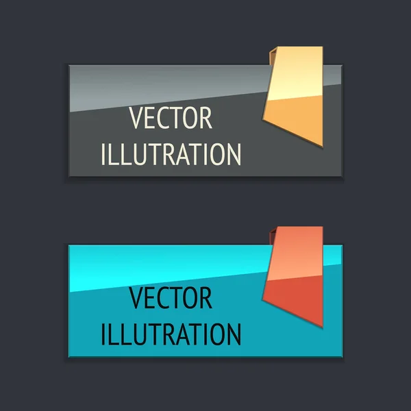 Vector banner. De rechthoekige vorm met overlappende label. De platte installatiekopie. Reclame ontwerp vorm. Vector — Stockvector