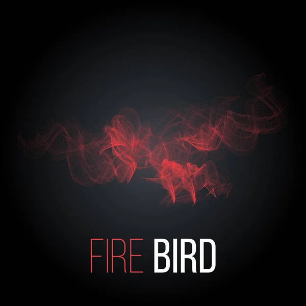 Estilizado crescente voando fogo pássaro cor vermelha. Imagem de Phoenix ou Águia. Vetor Vetores De Bancos De Imagens Sem Royalties