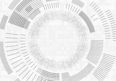 Teknolojik altyapı satırları daireler görüntü açık gri ile. Vektör.