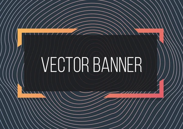 Banner vectorial con líneas de círculos de gradiente ondulado . — Vector de stock