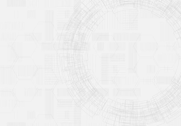 Teknoloji satırları daireler ile görüntü koyu gri arka plan. Vektör.