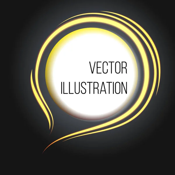 Banner redondo con efectos de desenfoque sobre fondo oscuro. Vector para su obra de arte — Vector de stock