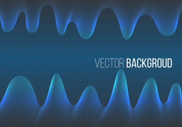 Dark blue background with waves and text. Vector — Stock Vector