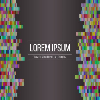 Aksaklık piksel efektli metin için çerçeve. Arka plan ile. Vektör çizim.