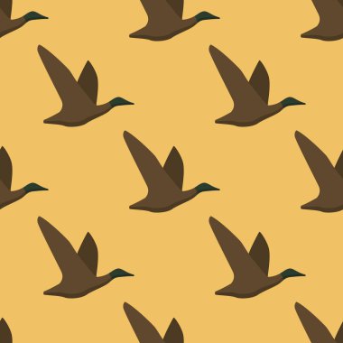 Sorunsuz arka plan ördekleri ile. Düz stil renk örneği olarak kullanıma hazır. Vektör çizim