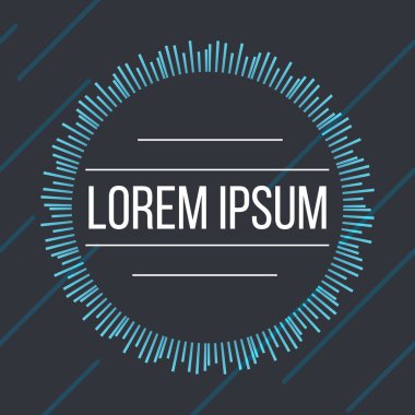 Koyu arka plan daire, çizgileri ve metin için yer. Vektör çizim