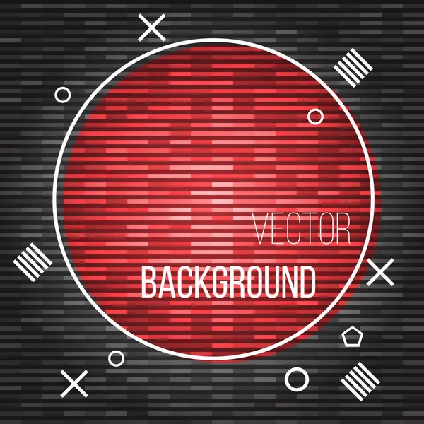 Round red vector banner with glow on a dark background. Vector Illustration. — Stock Vector