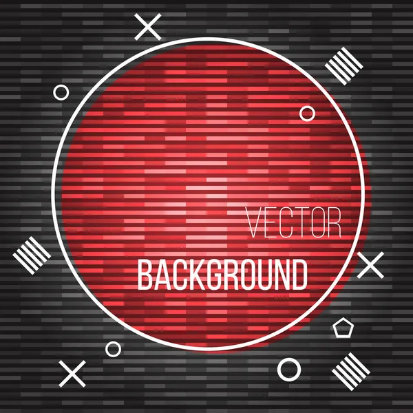 Banner vetorial vermelho redondo com brilho em um fundo escuro. Ilustração vetorial . Ilustração De Stock
