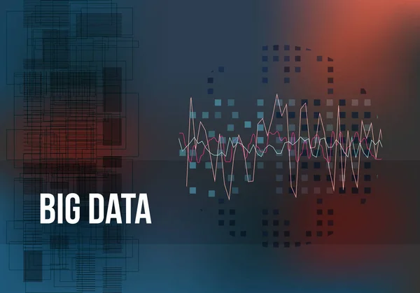 Algoritmos de Big Data. Análisis de la información Diseño minimalista. Ciencia, Tecnología Fondo de color. Ilustración vectorial — Vector de stock