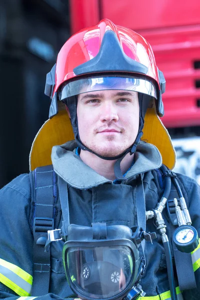 Portret van een brandweerman — Stockfoto