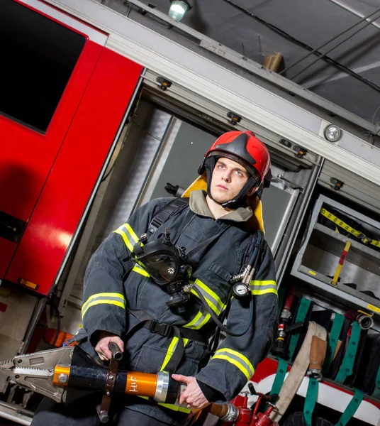 Portret van een brandweerman — Stockfoto