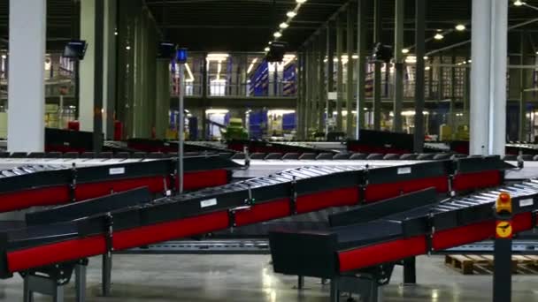 New Ozon company Conveyors with parcel on it. — Stock Video