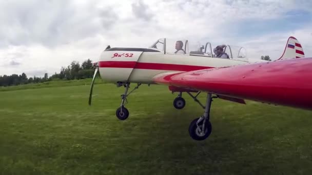 Avião Russo Vista Câmera Asa — Vídeo de Stock