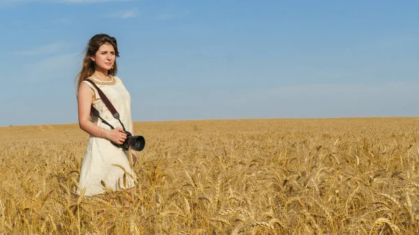 Turist resa fotograf fotografering leende — Stockfoto