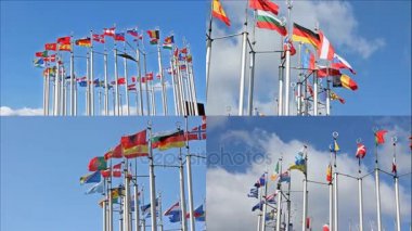 Avrupa Grup, açık havada, koleksiyon bayraklar