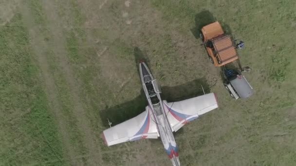 L-29 aerial view — Stock Video