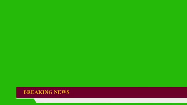 Beautiful and attractive breaking news panel with sample text animation on chroma key screen — Stock Video