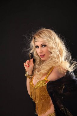 Güzellik sarışın kadın portre