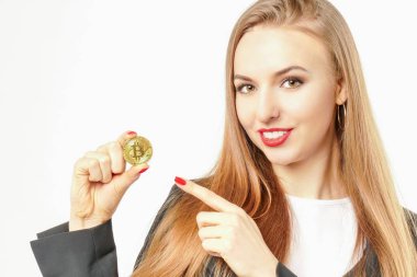 İş kadını ile bitcoin