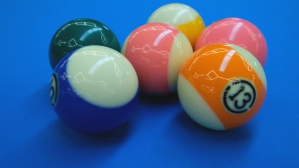 American billiard balls set — Stock Video