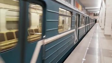 28 Şubat 2018, MOSCOW, RUSSIA: Moskova metrosundaki yeni istasyon maaşı. 2017 'de kırmızı çizgide açıldı..