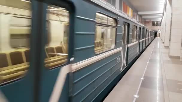 2018 Moscow Russia New Station Salaryevo Moscow Subway 2017 라인으로 — 비디오