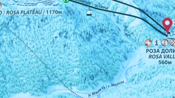 Carte électronique des pistes de ski de la clairière rouge — Video