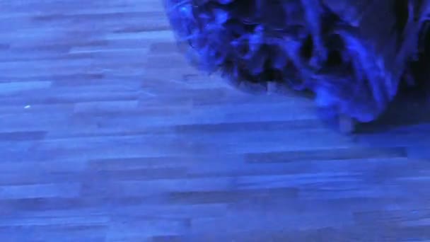 Bailarinas pies en un suelo de parquet — Vídeo de stock