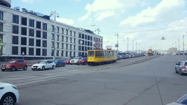 Tram vintage parata — Video Stock