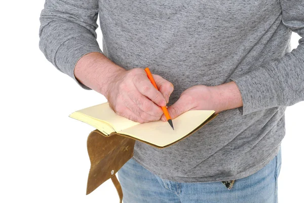 Mano masculina sostiene el libro —  Fotos de Stock