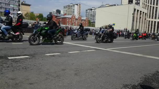 Tradiční motorky parad v Moskvě. — Stock video